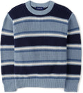 Children's Long Sleeve Crew Neck Pullover Sweater - Soft Striped Knit