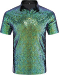 Stylish URRU Sequin Polo Shirt for Men Perfect for Parties