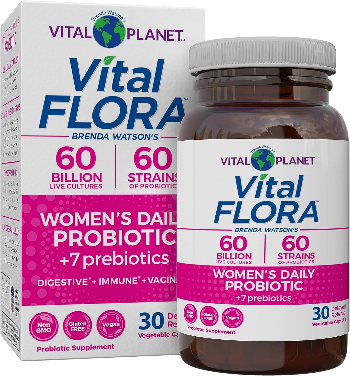 Vital Flora Womens Daily Probiotic 60 Billion CFU for Health