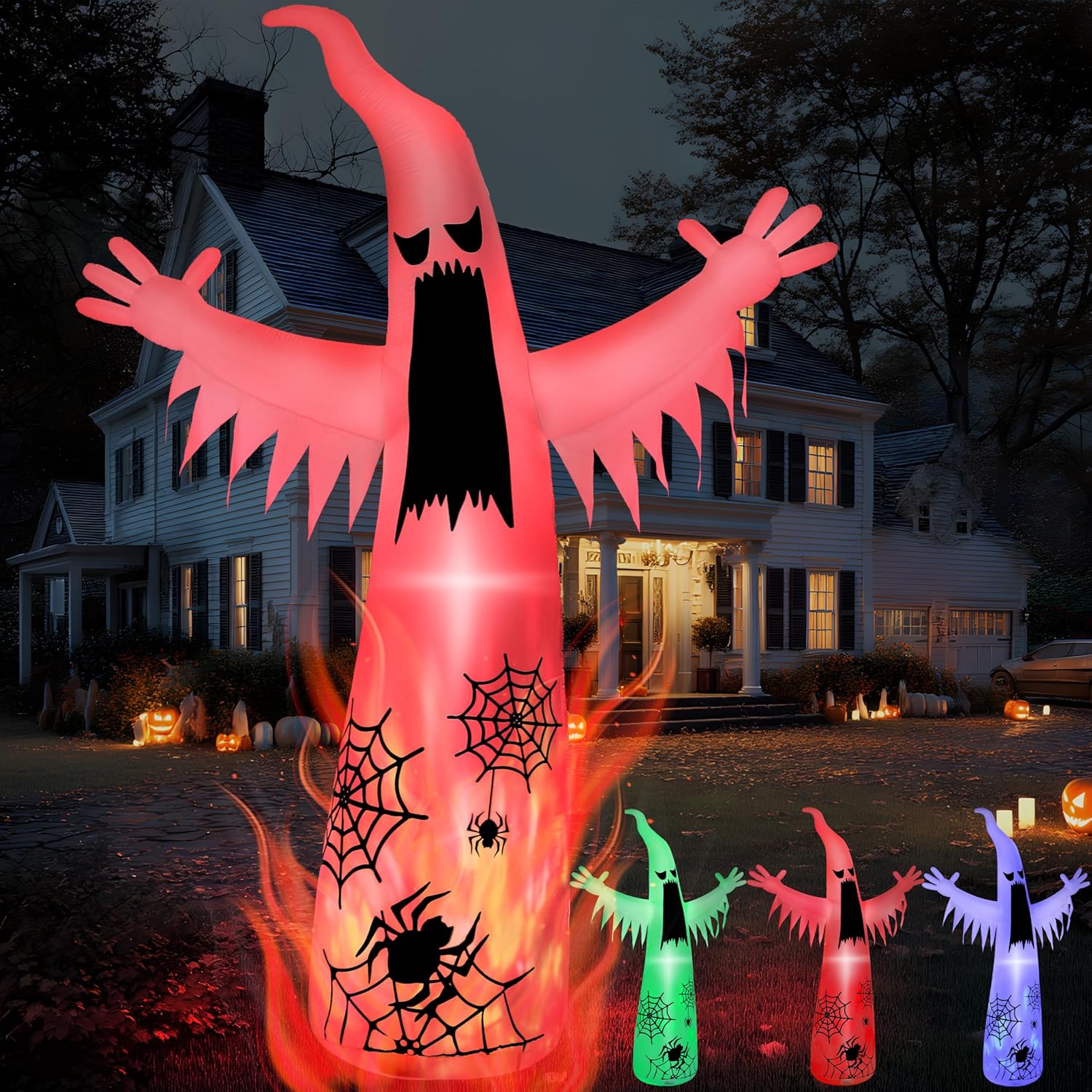 12 FT Halloween Inflatables Giant Ghost for Spooky Decor