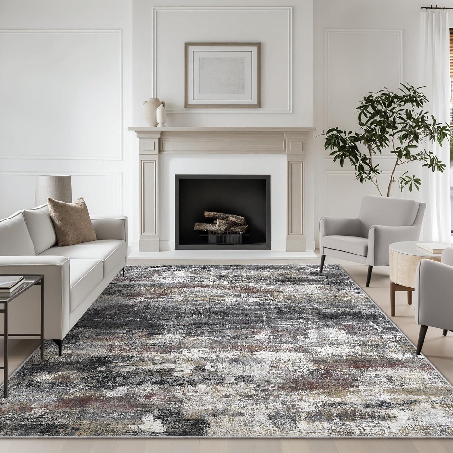 Modern Abstract 10x12 Area Rugs for Living Room and Bedroom