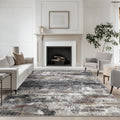Area Rugs 6x9 for Living Room Bedroom - Modern Dark Gray Machine