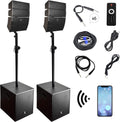 PRORECK Club 3000 12-in 4000W DJ Powered PA System - Powerful Combo