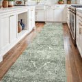 2ft 6inx14ft Washable Hallway Runner Rug - Vintage Low-Pile Non Slip