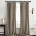 Dark Flax Semi Sheer Living Room 100 in Curtains 2 Panels Set - Luxury