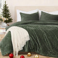 Olive Green Twin Comforter Set - Soft Fuzzy All-Season Comfort