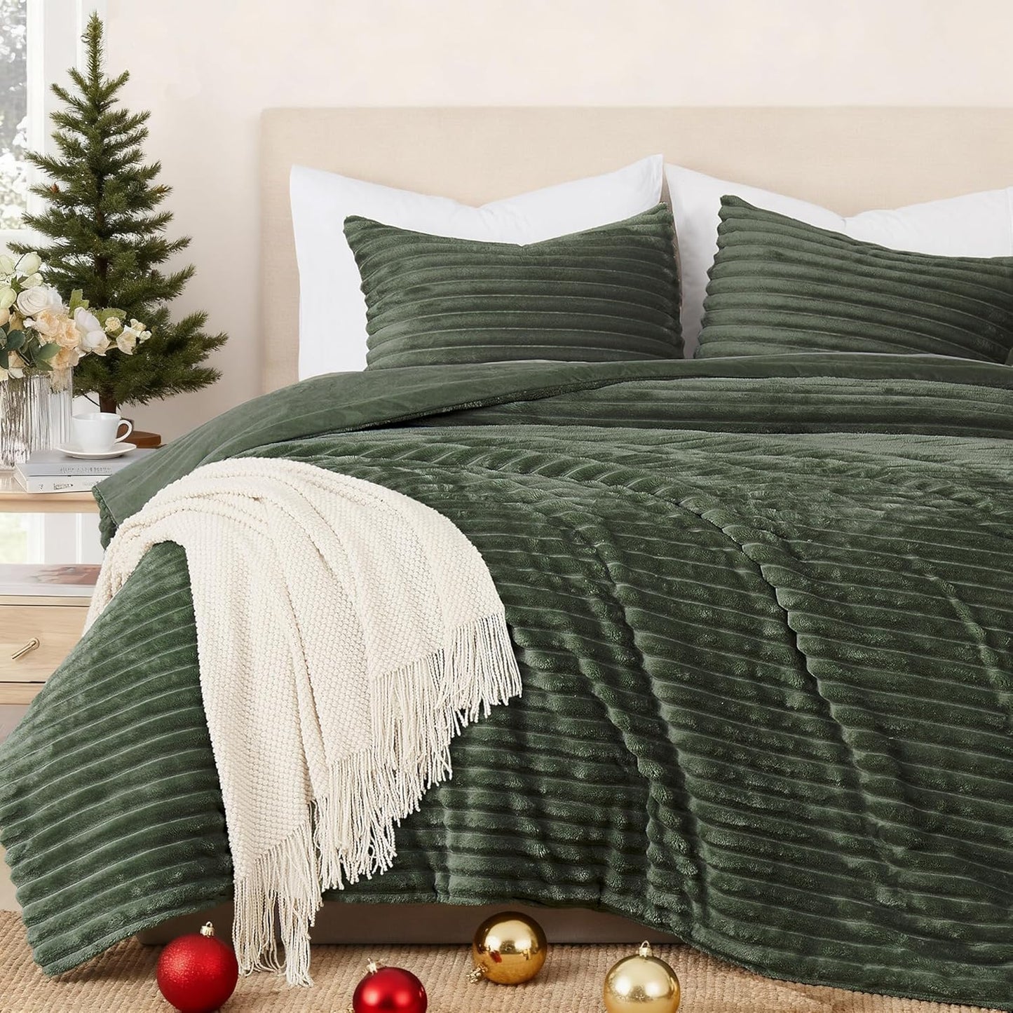 Geniospin Fleece Twin Comforter Set for Cozy All Season Comfort
