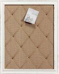 Antique White Linen Fabric Pin Board 21x27 in - Rustic Message & Memo