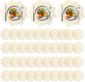 Round Gold Vinyl Placemats 100 Pack - Decorative Hollow Leaf Design
