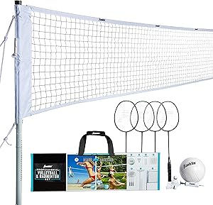 Franklin Sports Volleyball and Badminton Combo Set for Fun