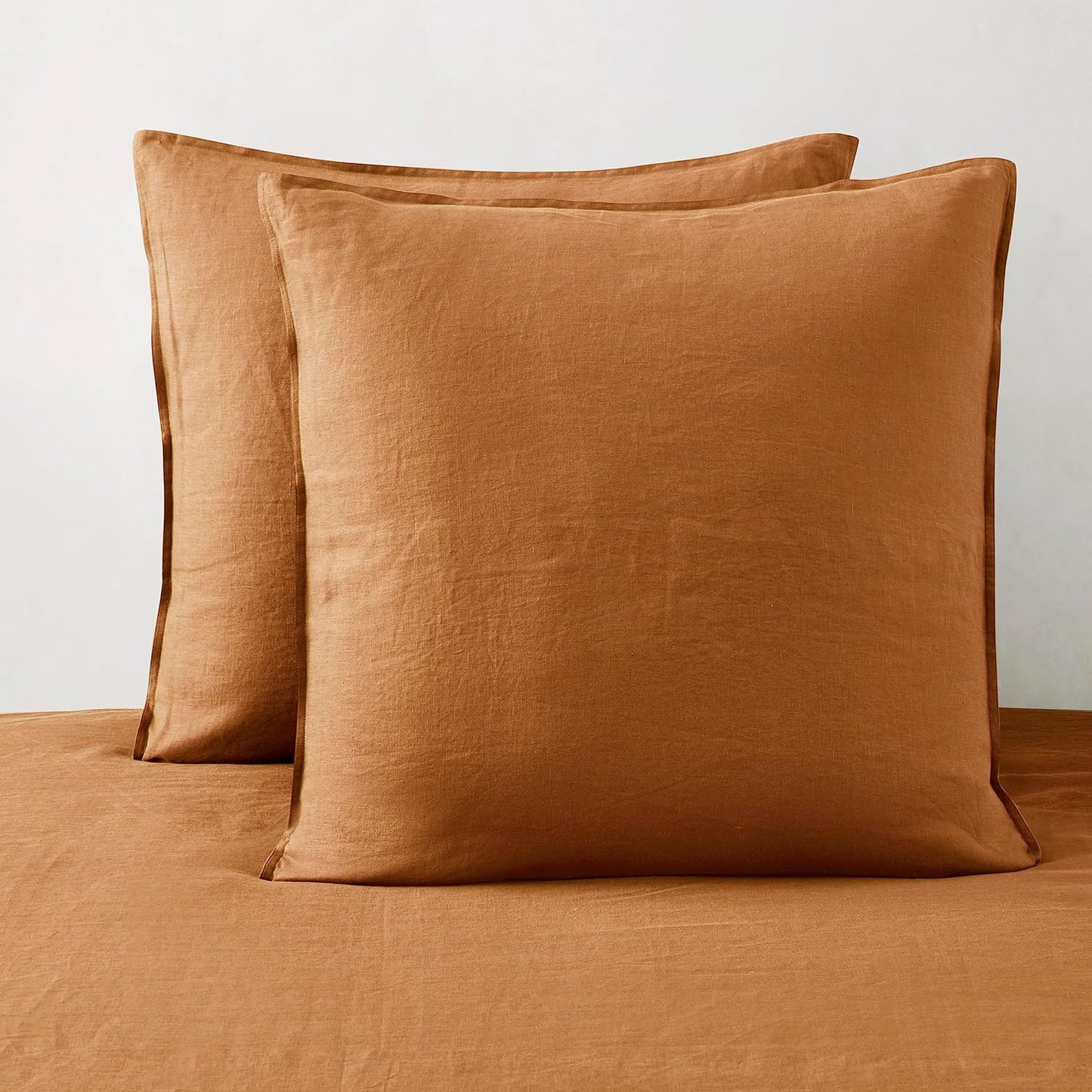 ATLINIA Linen Pillow Cases Euro Sham Set of 2 for Bedding