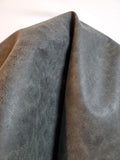 Gray Distressed Crazy Horse Oily 2 Tone Faux Vegan Leather - 4 Yards