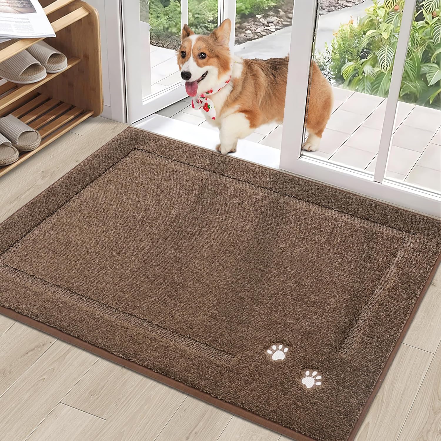BEQHAUSE Dog Door Mat for Muddy Paws - Absorbent & Non-Slip