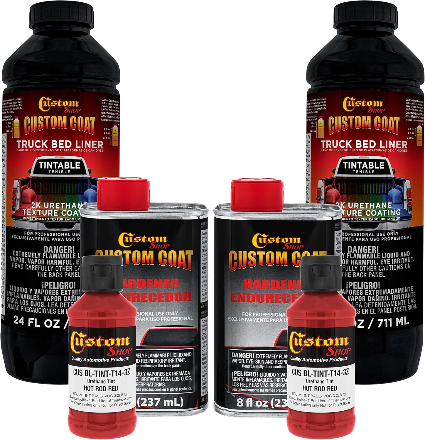 Custom Coat Hot Rod Red Urethane Spray-On Truck Bed Liner Kit