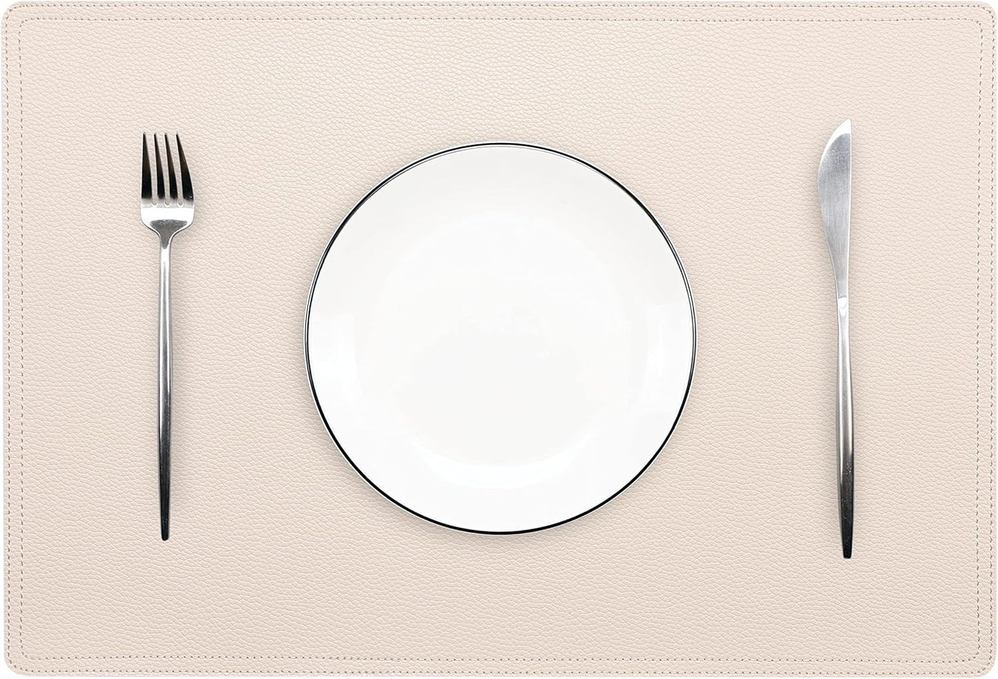 Set of 8 Faux Leather Placemats for Stylish Dining Experience