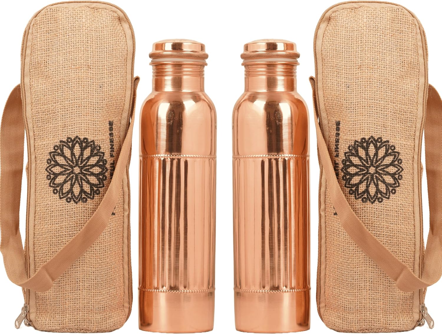Copper Water Bottle For Drinking More Water - 1000 ml Pack of 2