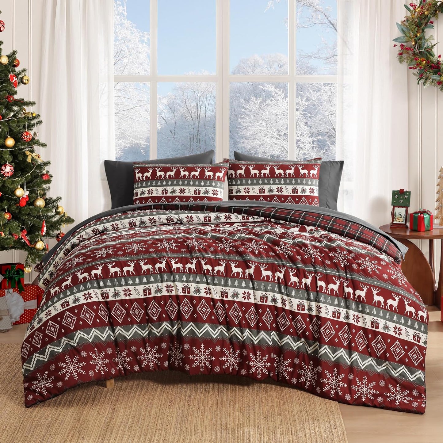 MaiReve Christmas Full Comforter Sets for Cozy Holiday Nights