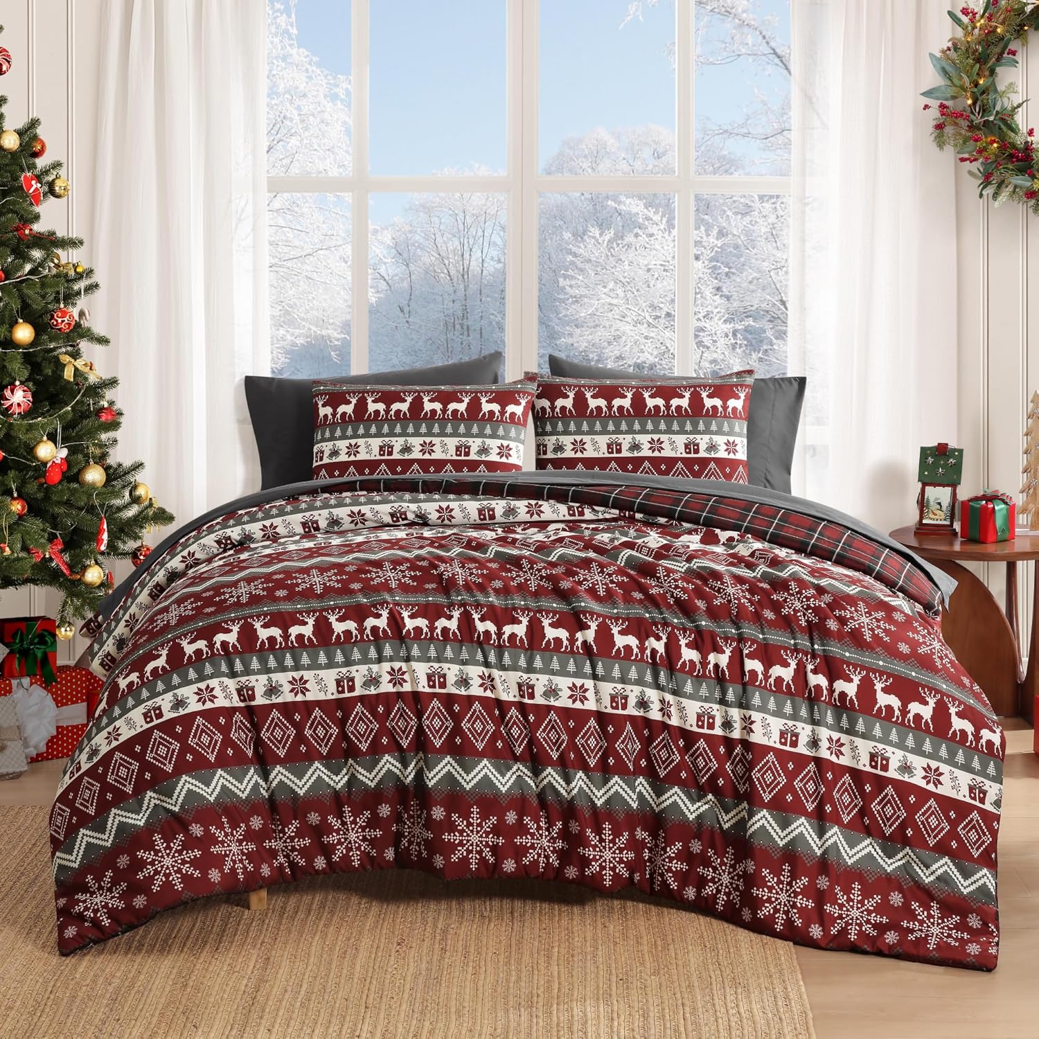 MaiReve Christmas Full Comforter Sets for Cozy Holiday Nights