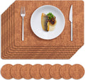 MOSAYT Placemats Set of 8, Waterproof Faux Leather Mats