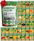 32 Heirloom Vegetable and Fruit Seeds for Planting - Survival Seed