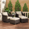 5 Pieces Patio Conversation Furniture Set - Swivel Chairs
