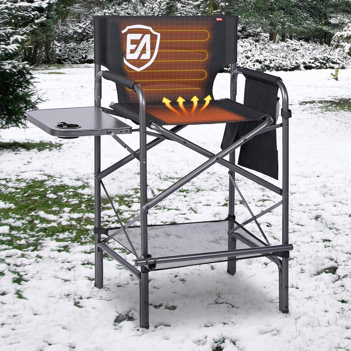 Stay Warm Anywhere: Heated Folding Camping Chair