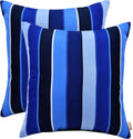 Sunbrella Square Throw Pillows Set of 2 | 17in x 17in | Milano Cobalt