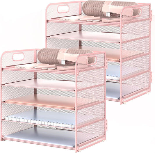 2 Pack 5-Tier Desk Organizer for Efficient Office Organization
