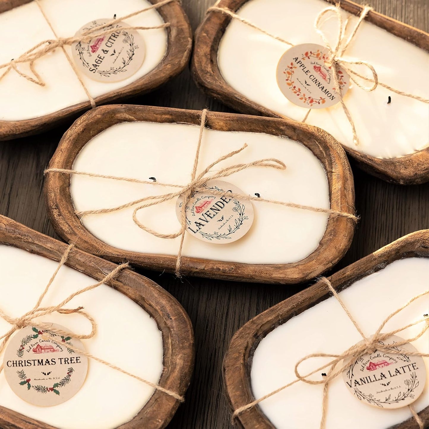 Wood Dough Bowl Candles - 100% Natural Soy Wax & Essential Oils