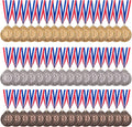 48 Pieces Gold Silver Bronze Award Medals for Competitions