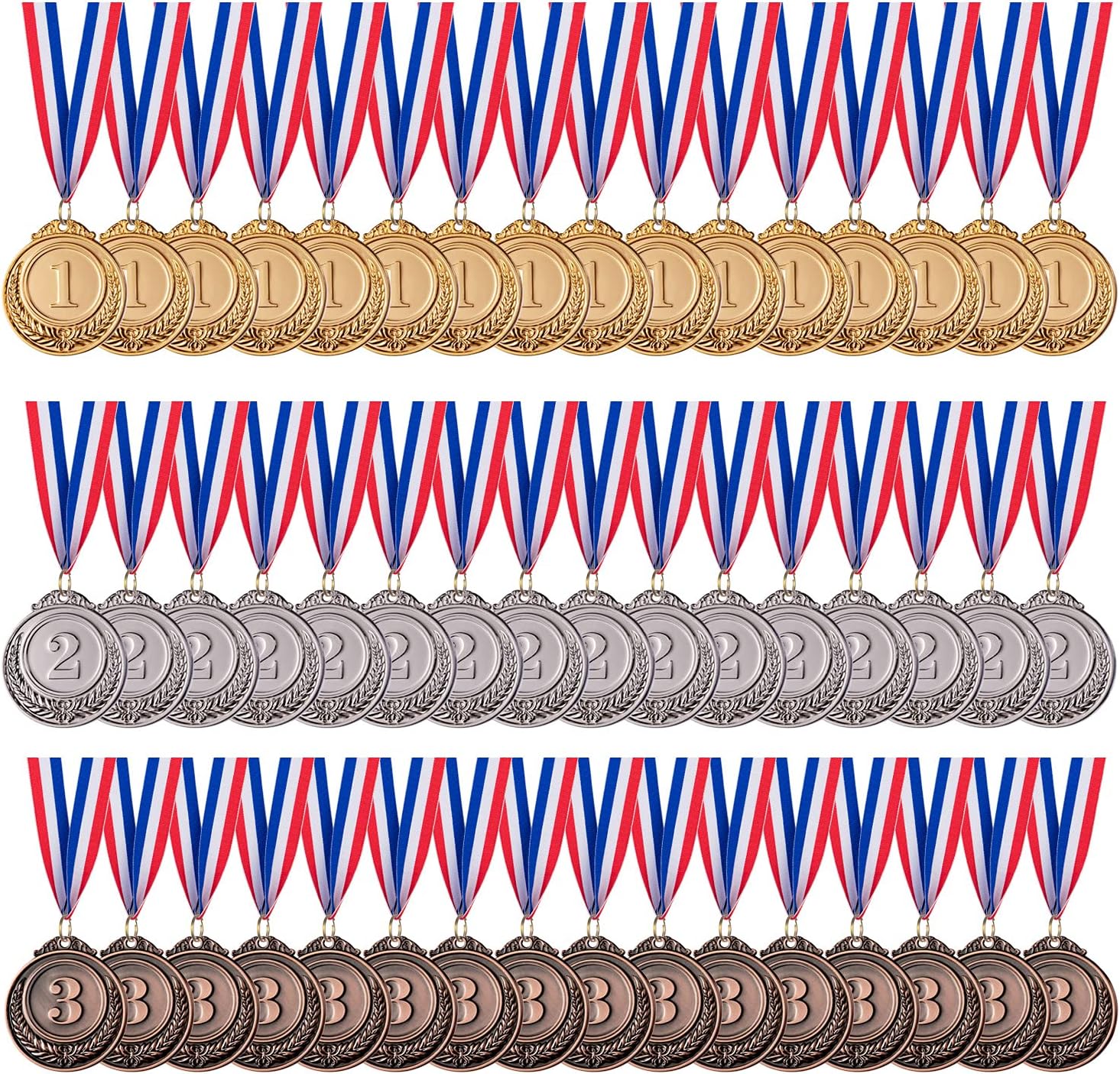 48 Pieces Gold Silver Bronze Award Medals for Competitions