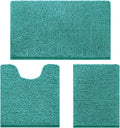 HOMEIDEAS 3 Piece Bathroom Rug Set - Ultra Soft Chenille Mats