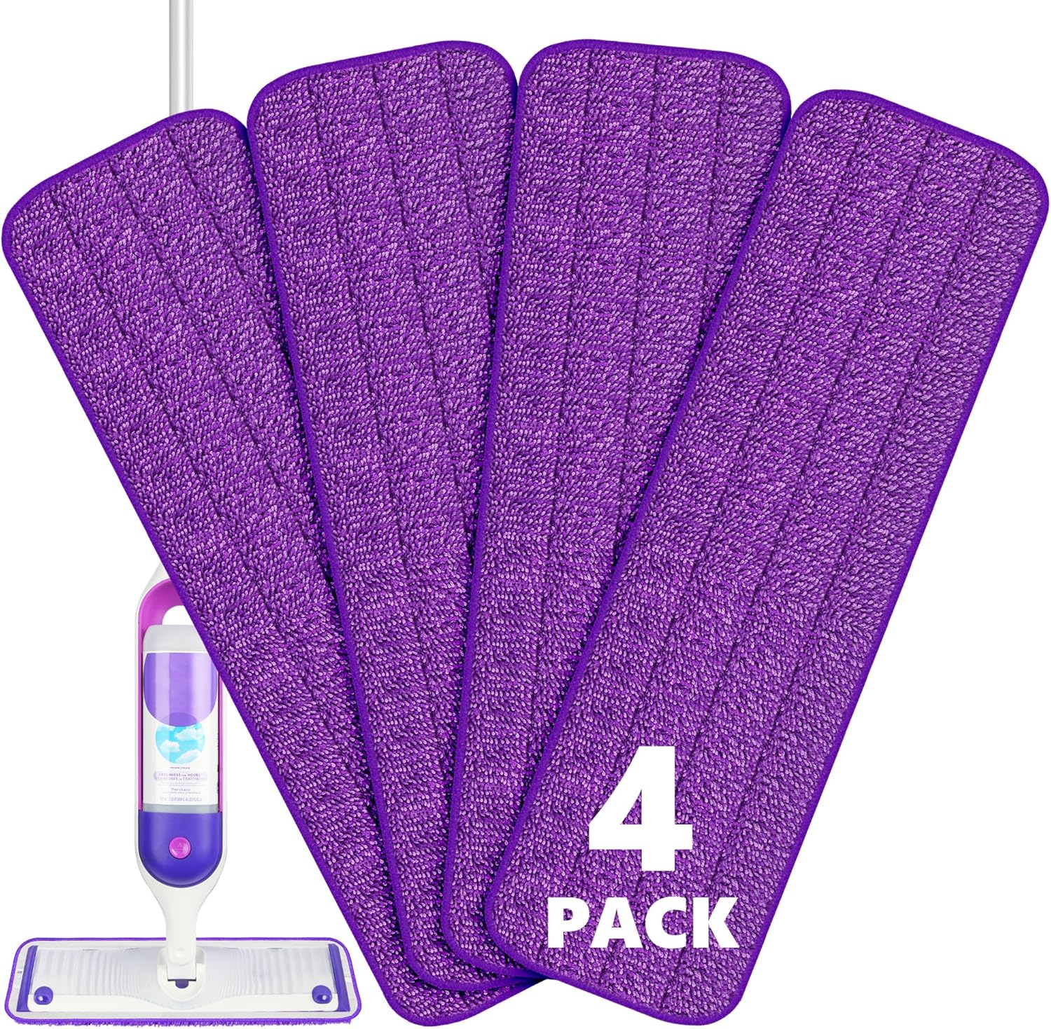 4X Washable Microfiber Power Mop Pads for Swiffer PowerMop