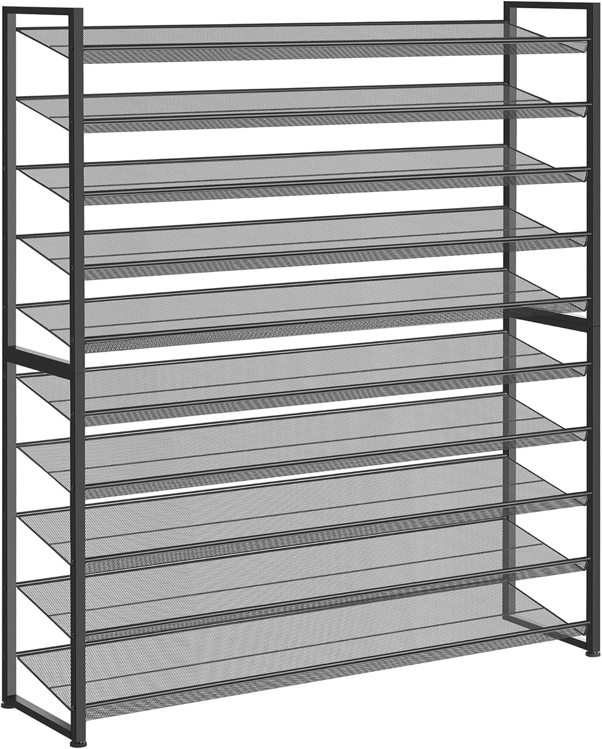 10-Tier Shoe Rack Organizer Holds 62 Pairs, Versatile Storage