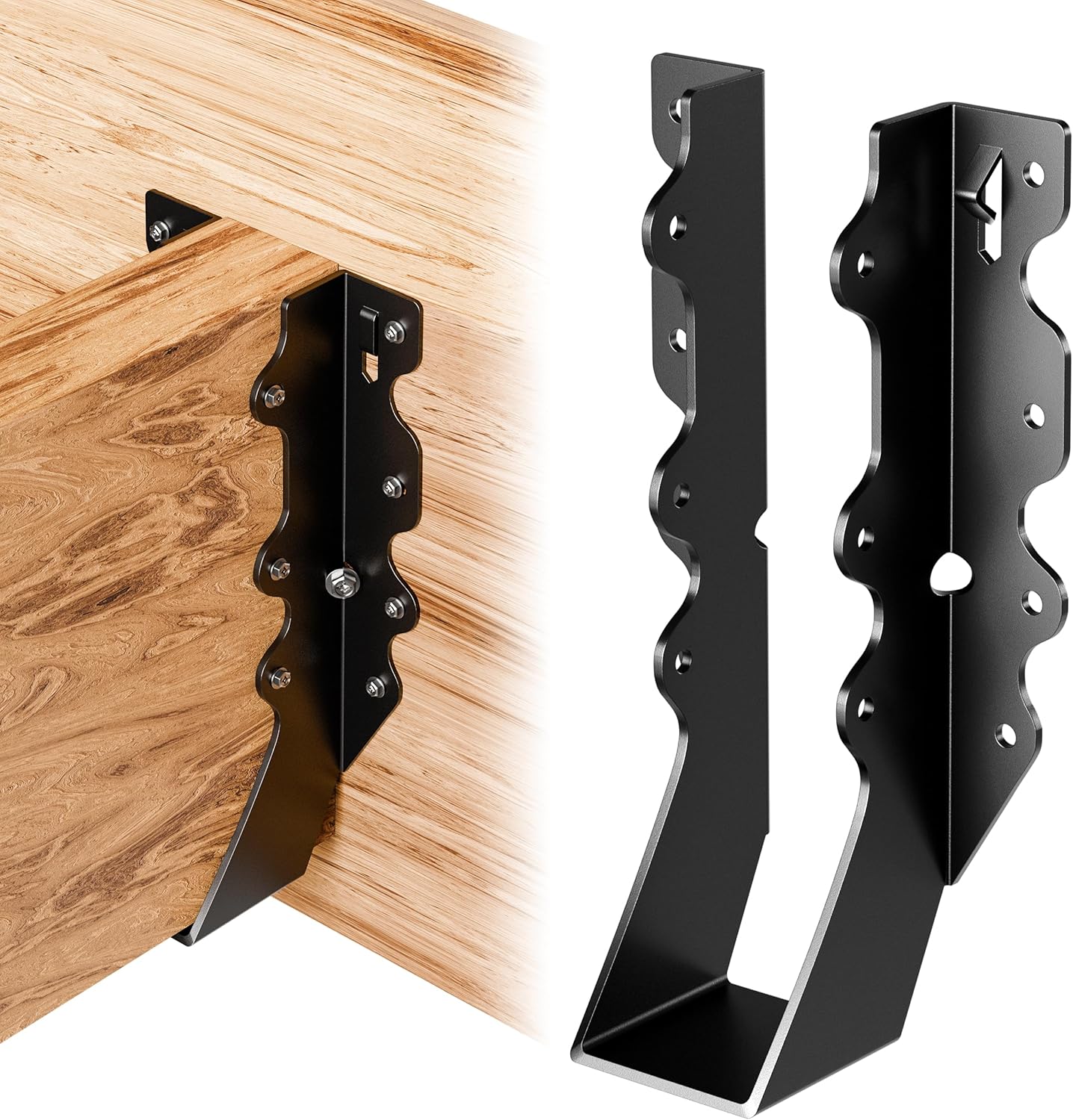 25 Pcs Black Joist Hangers 2x8 for Strong and Stylish Support