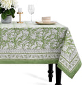CPC Tablecloth 100% Cotton 60x60 in Indian Block Print - Olive Green