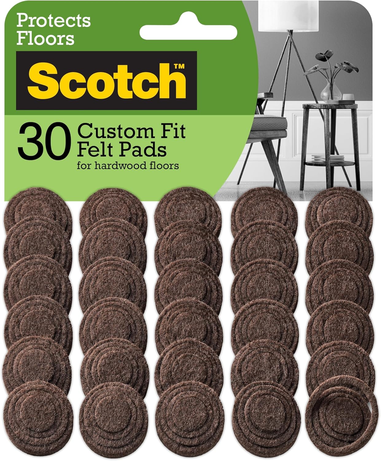 Custom Fit Scotch Felt Pads 0.75-1.5 Round - Floor Protection