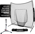 PowerNet 7x7 Baseball Softball Practice Net with Deluxe Tee - Fast