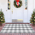 Buffalo Plaid Rug 3x5 Cotton Woven Grey and White Checkered Rug