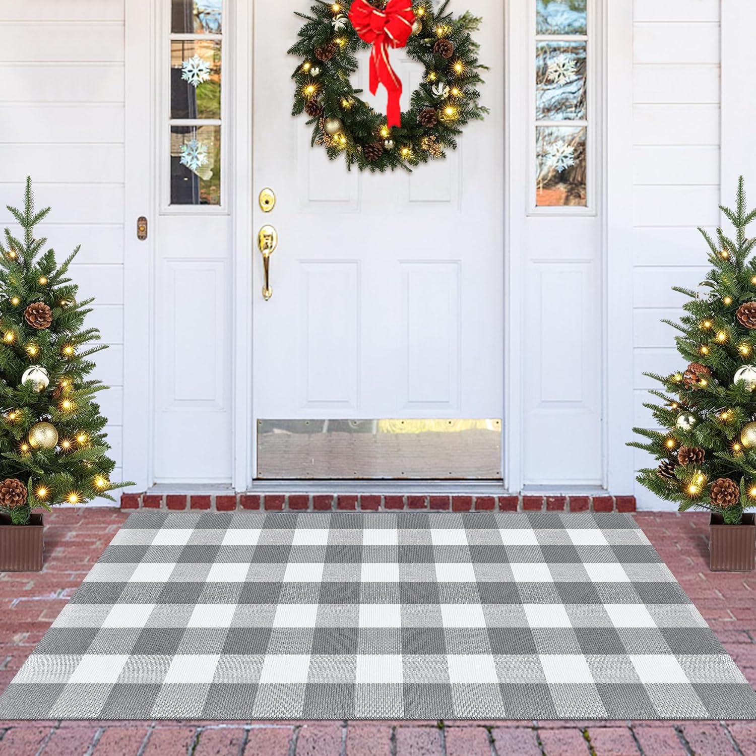 Buffalo Plaid Rug 3x5 ft Cotton Woven Checkered Area Rug