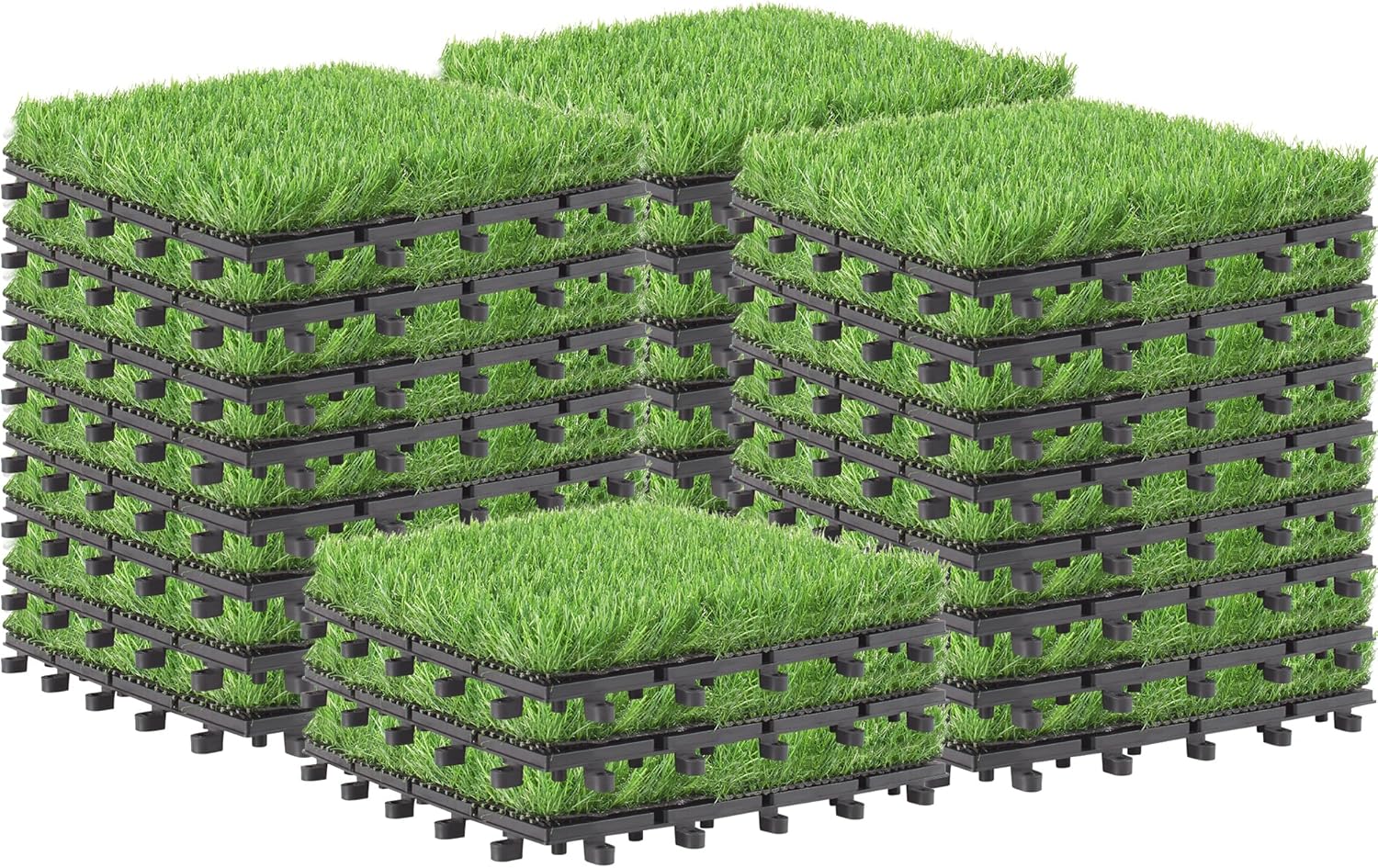 PrimeZone Interlocking Artificial Grass Tiles for Indoor Outdoor Use
