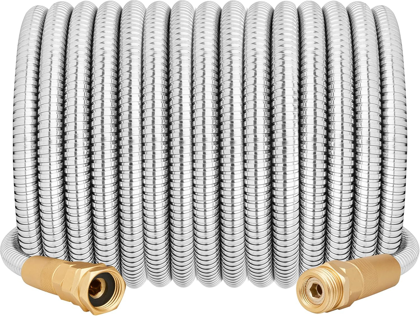 Durable 25 FT Garden Hose - Flexible Heavy Duty Metal Leader Hose