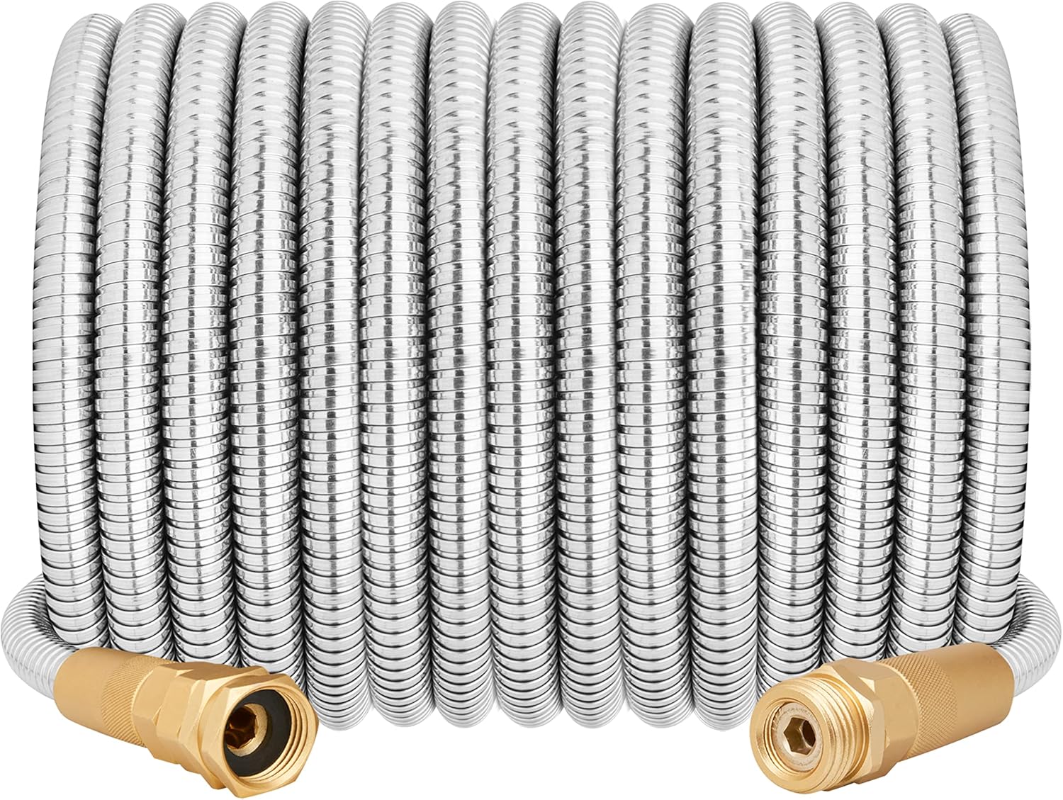Durable 25 FT Garden Hose - Flexible Heavy Duty Metal Leader Hose