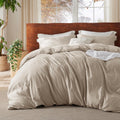 Washed Cotton Duvet Cover Full Size - Oatmeal Linen Look