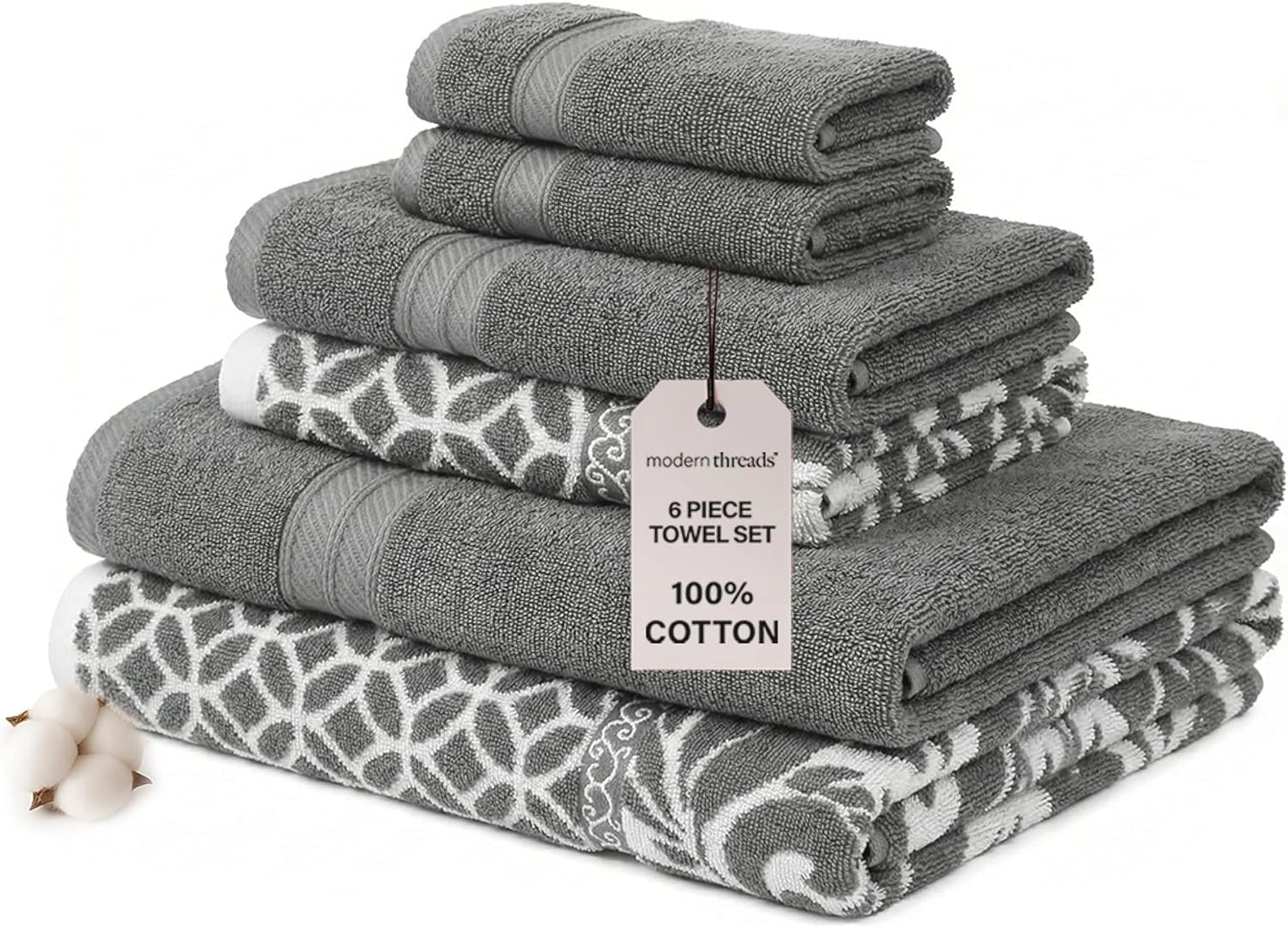 Modern Threads Trefoil Filigree 6-Piece Cotton Towel Set Review