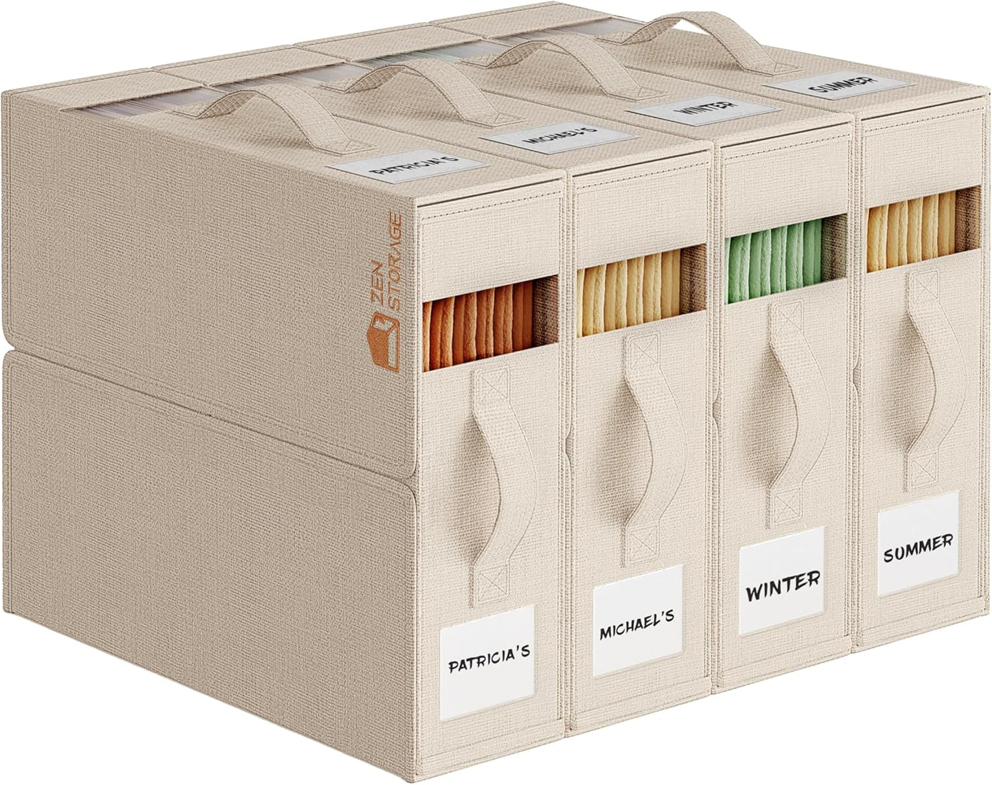4 Pack Sheet Storage Organizer for King & Queen Size Bedding