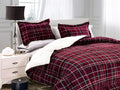 Elegant Comfort Heavy Weight Plaid Micromink Sherpa Comforter Set