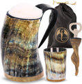 Viking Drinking Horn Mug 16-20oz - Handcrafted Ox Horn Mug
