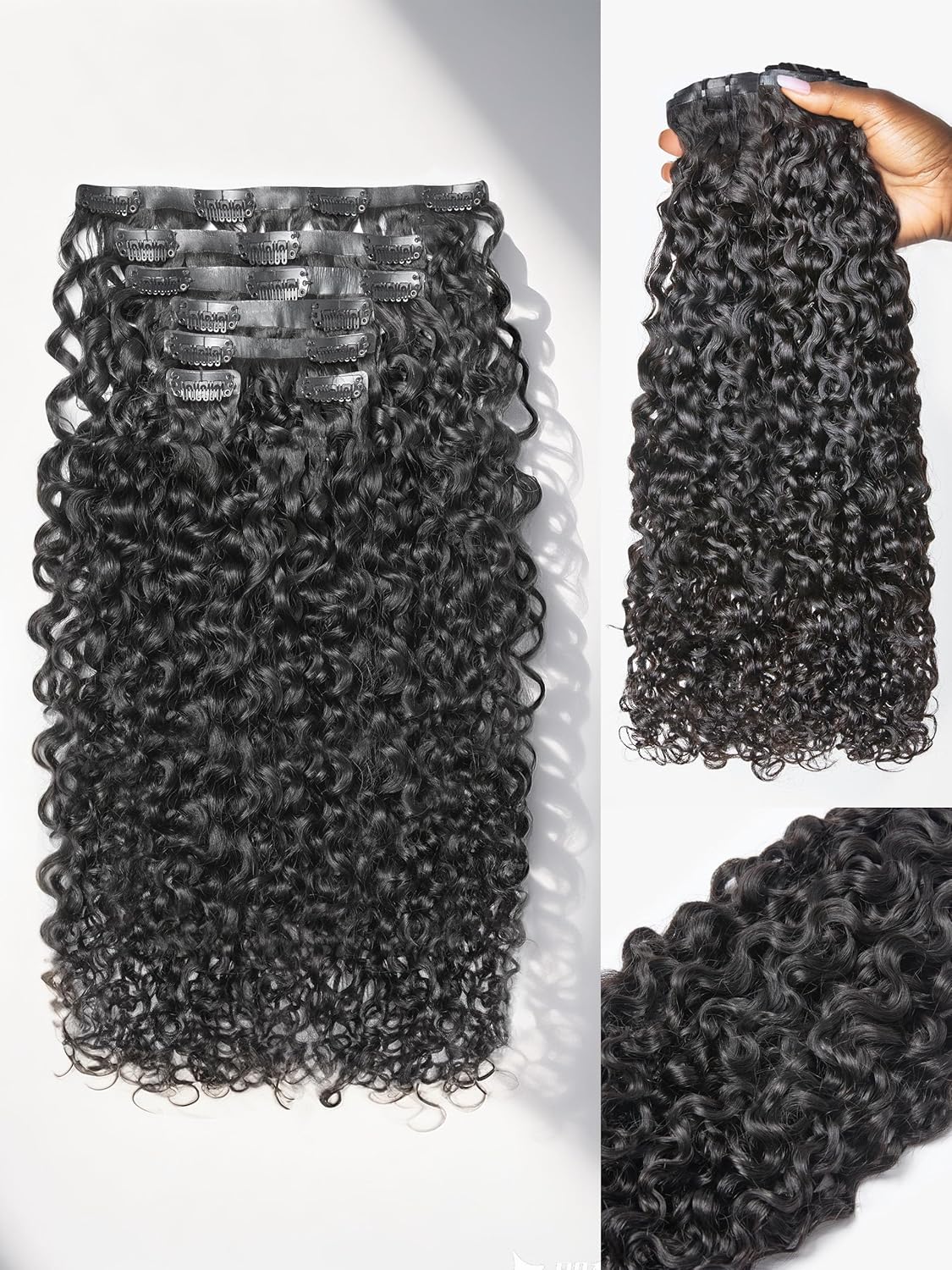 Burmese Curly Clip in Hair Extensions for Natural Black Hair