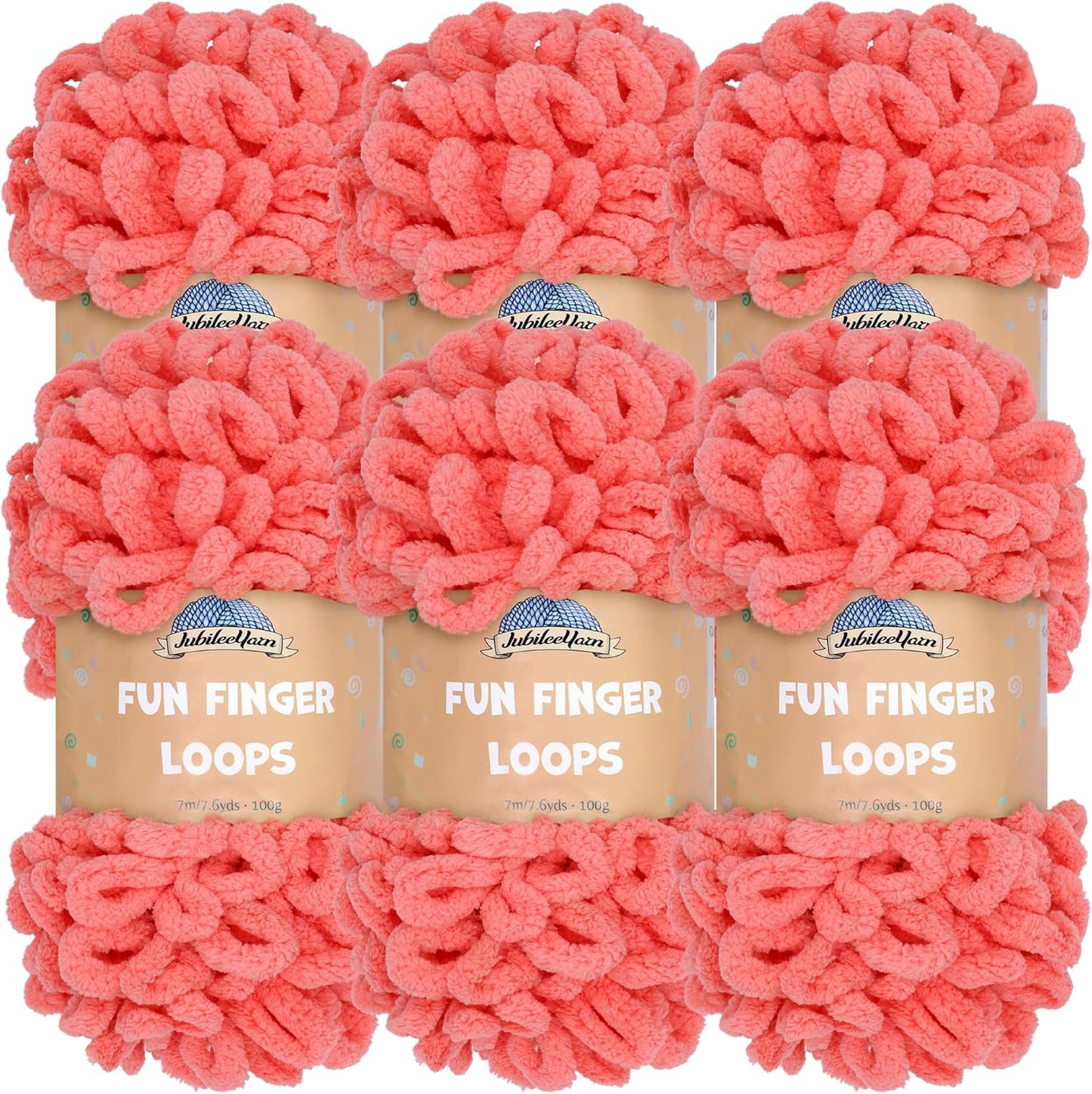JubileeYarn Fun Finger Loops Yarn - Jumbo Polyester Sherbert